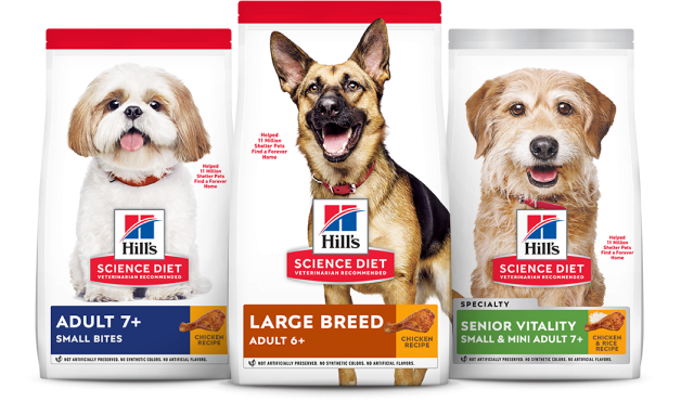 Envase de Hill's Science Plan gama de alimentos para razas de diferentes tamaños