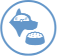 Icono de cuenco y perro